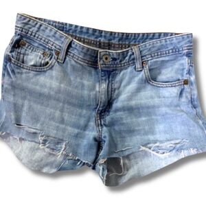 Ralph Lauren Polo Distressed Denim Cutoff Jean Shorts Comfy Cotton Womens Size 8